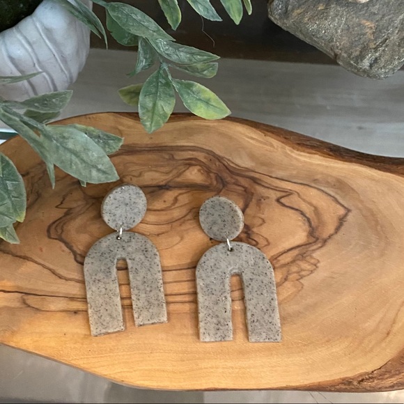 Handmade Clay Earrings - Sticks & Stones Series - Picture 2 of 4